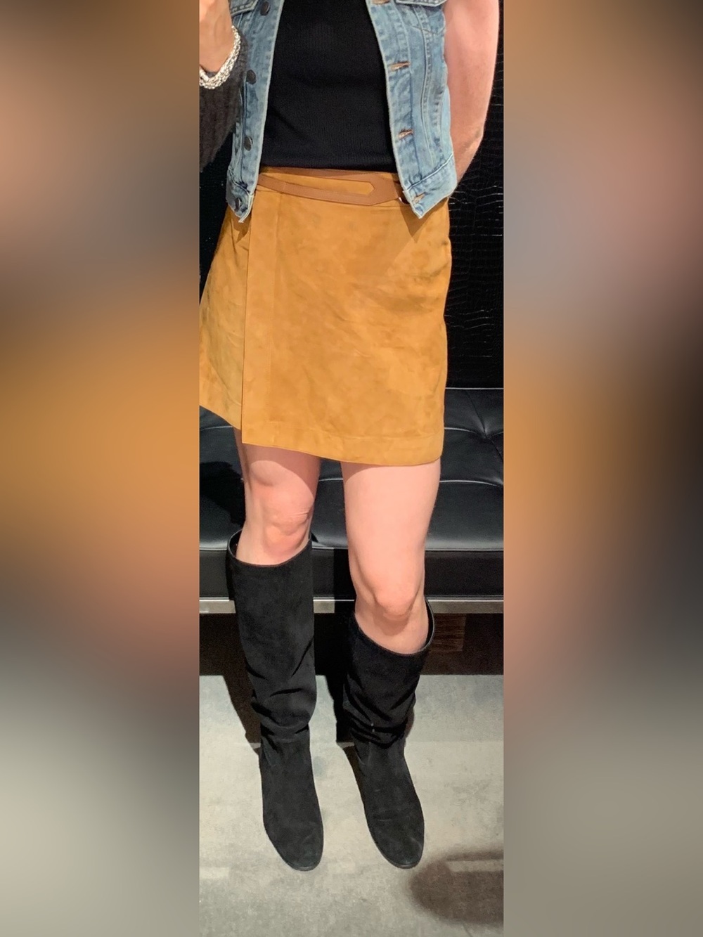 Derek Lam Suede wrap Mini Skirt
